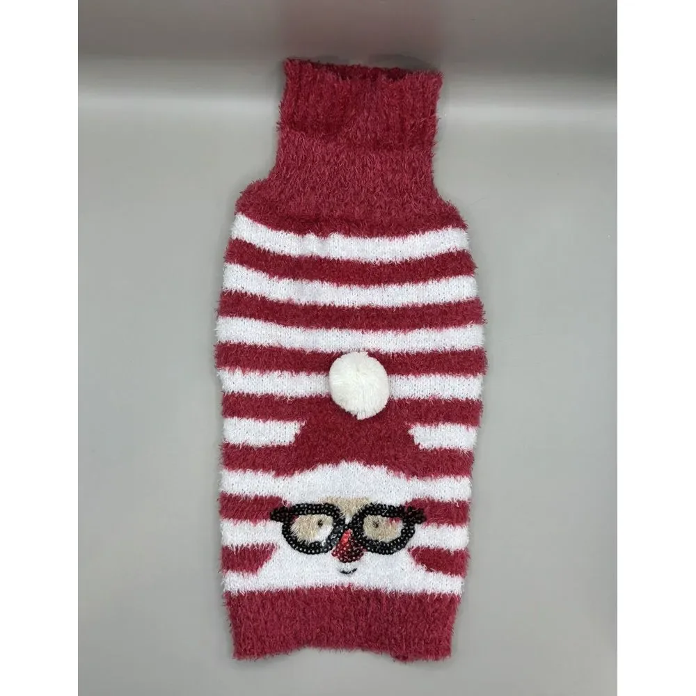 Dog Sweater Santa Wearing‎ Glasses Puppy/Dog Small NWOT
